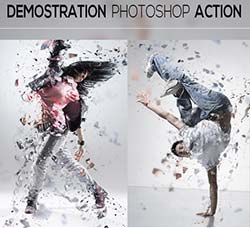 极品PS动作－碎片分散：Demostration Photoshop Action